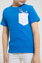 تنزيل الصورة على معرض الصور، Redtag-Blue-Bugs-Pocket-T-Shirt-All-Over-Prints-Boys-2 to 8 Years
