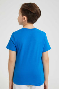 Redtag-Blue-Bugs-Pocket-T-Shirt-All-Over-Prints-Boys-2 to 8 Years