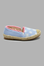 Load image into Gallery viewer, Redtag-Pale-Blue-Pom-Pom-Espadrilles-Ballerinas-Girls-3 to 5 Years
