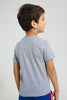 Redtag-Grey-Spiderman-Pocket-T-Shirt-All-Over-Prints-Boys-2 to 8 Years