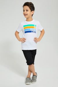 Redtag-White-Awesome-Paint-Print-Graphic-T-Shirt-Boys-T-Shirts,-Colour:White,-Filter:Boys-(2-to-8-Yrs),-New-In,-New-In-BOY,-Non-Sale,-S22B,-Section:Kidswear,-TBL-Boys-2 to 8 Years