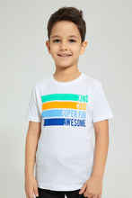 Load image into Gallery viewer, Redtag-White-Awesome-Paint-Print-Graphic-T-Shirt-Boys-T-Shirts,-Colour:White,-Filter:Boys-(2-to-8-Yrs),-New-In,-New-In-BOY,-Non-Sale,-S22B,-Section:Kidswear,-TBL-Boys-2 to 8 Years
