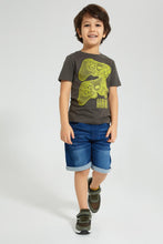 Load image into Gallery viewer, Redtag-Dark-Grey-Controller-Graphic-T-Shirt-Graphic-Prints-Boys-2 to 8 Years
