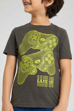 Load image into Gallery viewer, Redtag-Dark-Grey-Controller-Graphic-T-Shirt-Graphic-Prints-Boys-2 to 8 Years
