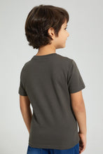 Load image into Gallery viewer, Redtag-Dark-Grey-Controller-Graphic-T-Shirt-Graphic-Prints-Boys-2 to 8 Years
