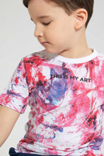 Load image into Gallery viewer, Redtag-White-Paint-T-Shirt-All-Over-Prints-Boys-2 to 8 Years
