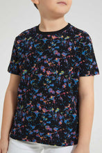 Load image into Gallery viewer, Redtag-Black-Colour-Splash-T-Shirt-All-Over-Prints-Boys-2 to 8 Years
