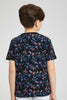 Redtag-Black-Colour-Splash-T-Shirt-All-Over-Prints-Boys-2 to 8 Years