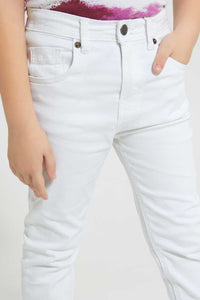 White Twill Stretched Jean