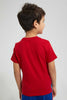 Redtag-Red-Spiderman-Pow-Print-T-Shirt-All-Over-Prints-Boys-2 to 8 Years