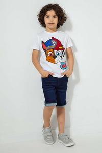 Redtag-White-Pow-Patrol-Print-T-Shirt-Character-Boys-2 to 8 Years