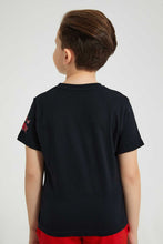 تنزيل الصورة على معرض الصور، Redtag-Black-Jerry-Print-T-Shirt-All-Over-Prints-Boys-2 to 8 Years
