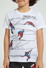 تنزيل الصورة على معرض الصور، Redtag-White-Spiderman-T-Shirt-Character-Boys-2 to 8 Years
