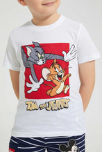 تنزيل الصورة على معرض الصور، Redtag-White-Tom-And-Jerry-T-Shirt-All-Over-Prints-Boys-2 to 8 Years
