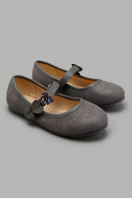 Load image into Gallery viewer, Redtag-Mid-Grey-Heart-Trim-Ballerina-Ballerinas-Girls-3 to 5 Years
