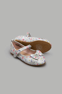 Redtag-Gold-Floral-Print-Ballerina-Ballerinas-Girls-3 to 5 Years