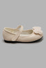 Redtag-Beige-Bow-Trim-Ballerina-Character,-Colour:Beige,-Filter:Girls-Footwear-(3-to-5-Yrs),-GIR-Casual-Shoes,-New-In,-New-In-GIR-FOO,-Non-Sale,-S22A-Girls-3 to 5 Years