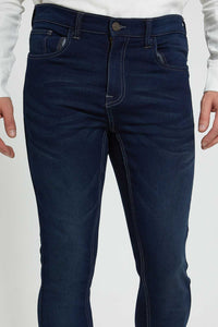 Redtag-Rinse-Wash-5-Pocket-Knit-Denim-Jean-Jeans-Slim-Fit-Men's-