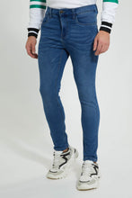 Load image into Gallery viewer, Redtag-Mid-Wash-5-Pocket-Knit-Denim-Jean-Jeans-Slim-Fit-Men&#39;s-
