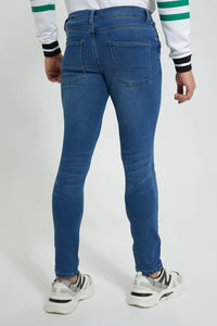 Redtag-Mid-Wash-5-Pocket-Knit-Denim-Jean-Jeans-Slim-Fit-Men's-