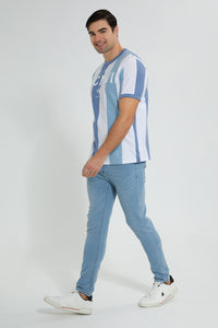 Redtag-Light-Wash-5-Pocket-Knit-Denim-Jean-Jeans-Slim-Fit-Men's-
