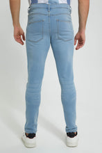 Load image into Gallery viewer, Redtag-Light-Wash-5-Pocket-Knit-Denim-Jean-Jeans-Slim-Fit-Men&#39;s-
