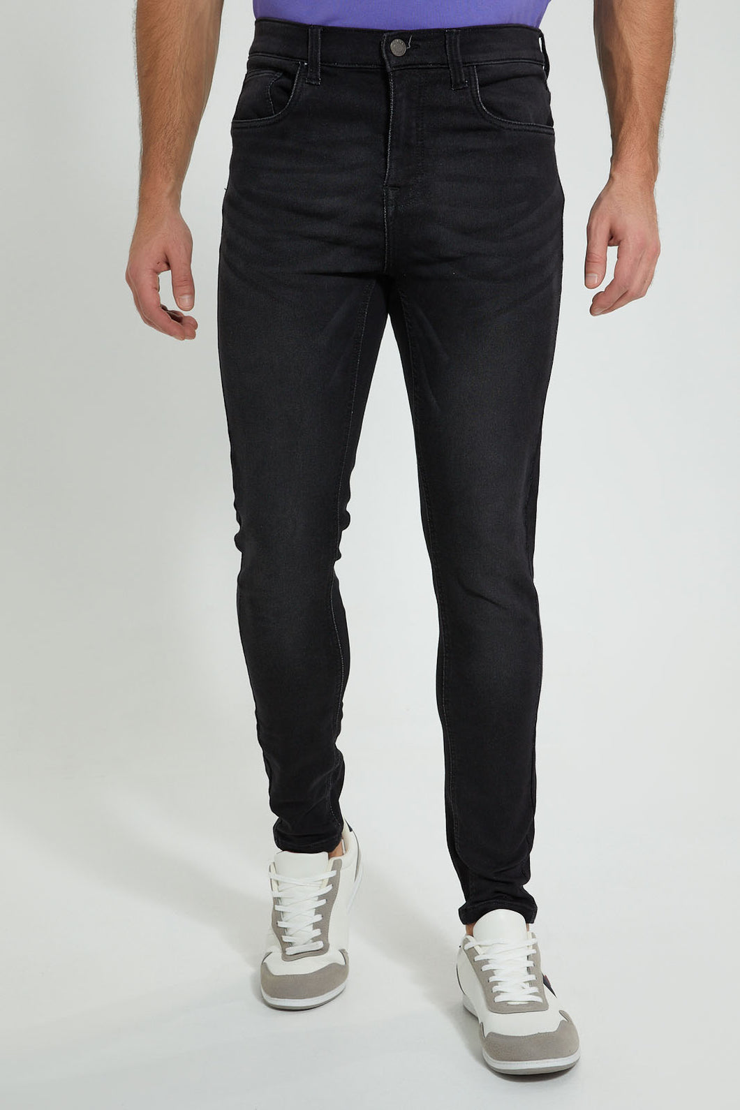 Redtag-Charcoal-5-Pocket-Knit-Denim-Jean-Jeans-Slim-Fit-Men's-