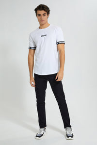 Redtag-Black-5-Pocket-Knit-Denim-Jean-Jeans-Slim-Fit-Men's-