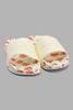 Redtag-White-Floral-Print-Slide-Sliders-Senior-Girls-5 to 14 Years