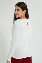 Load image into Gallery viewer, Redtag-White-Long-Sleeve-Front-Pleating-Top-Plain-Senior-Girls-9 to 14 Years
