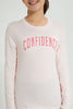 Redtag-Pink-Long-Sleeve-Graphic-T-Shirts-Graphic-Prints-Senior-Girls-9 to 14 Years