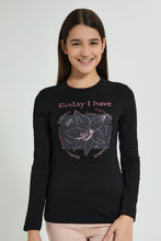 Load image into Gallery viewer, Redtag-Navy-Long-Sleeve-Graphic-T-Shirts-Graphic-Prints-Senior-Girls-9 to 14 Years
