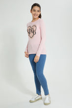 Load image into Gallery viewer, Redtag-Burgundy-Long-Sleeve-Graphic-T-Shirts-Graphic-Prints-Senior-Girls-9 to 14 Years
