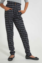 تنزيل الصورة على معرض الصور، Redtag-Grey/White-Stripes-Plaid-Trouser-Cargo-Pants-Senior-Girls-9 to 14 Years
