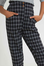 تنزيل الصورة على معرض الصور، Redtag-Grey/White-Stripes-Plaid-Trouser-Cargo-Pants-Senior-Girls-9 to 14 Years
