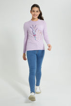 Load image into Gallery viewer, Redtag-Purple-Long-Sleeve-Graphic-T-Shirts-Graphic-Prints-Senior-Girls-9 to 14 Years
