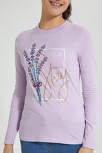 Load image into Gallery viewer, Redtag-Purple-Long-Sleeve-Graphic-T-Shirts-Graphic-Prints-Senior-Girls-9 to 14 Years
