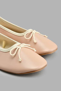 Redtag-Pink-Bow-Trim-Ballerina-Colour:pink,-Filter:Girls-Footwear-(5-to-14-Yrs),-GSR-Casual-Shoes,-New-In,-New-In-GSR-FOO,-Non-Sale,-S22A,-Section:Kidswear-Senior-Girls-5 to 14 Years