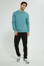 تنزيل الصورة على معرض الصور، Redtag-Green-Crew-Neck-Sweatshirt-Sweatshirts-Men&#39;s-
