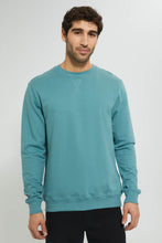 تنزيل الصورة على معرض الصور، Redtag-Green-Crew-Neck-Sweatshirt-Sweatshirts-Men&#39;s-
