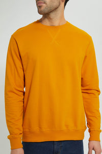 Redtag-Yellow-Crew-Neck-Sweatshirt-Sweatshirts-Men's-