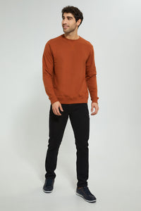 Redtag-Rust-Crew-Neck-Sweatshirt-Sweatshirts-Men's-