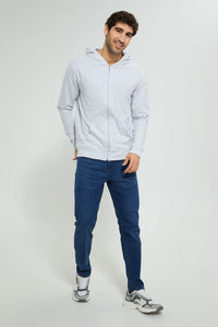 Redtag-Ecru-Zipper-Hoodie-Sweatshirts-Men's-