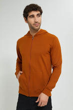 تنزيل الصورة على معرض الصور، Redtag-Rust-Zipper-Hoodie-Sweatshirts-Men&#39;s-
