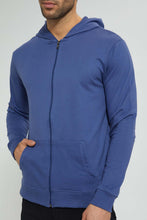 تنزيل الصورة على معرض الصور، Redtag-Blue-Zipper-Hoodie-Sweatshirts-Men&#39;s-

