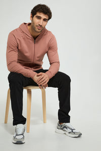 Redtag-Pink-Zipper-Hoodie-Sweatshirts-Men's-