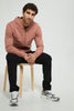 Redtag-Pink-Zipper-Hoodie-Sweatshirts-Men's-