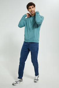 Redtag-Green-Zipper-Hoodie-Sweatshirts-Men's-