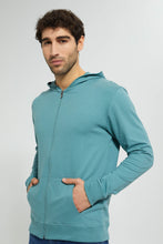 تنزيل الصورة على معرض الصور، Redtag-Green-Zipper-Hoodie-Sweatshirts-Men&#39;s-
