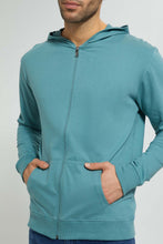 تنزيل الصورة على معرض الصور، Redtag-Green-Zipper-Hoodie-Sweatshirts-Men&#39;s-
